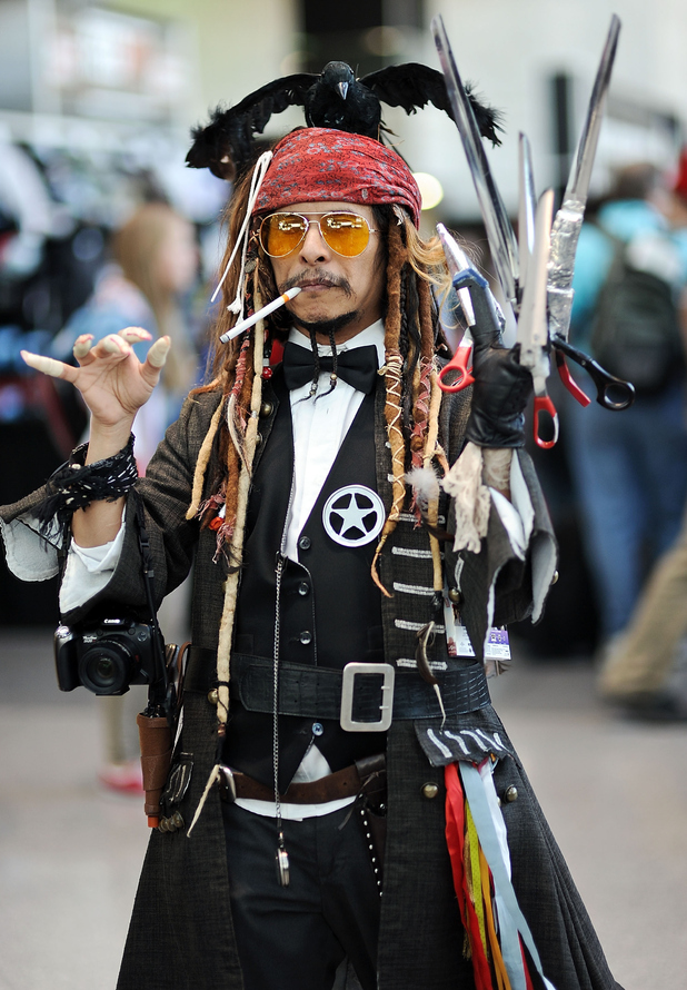 NEW YORK, NY - OCTOBER 12: A Comic Con attendee poses as Johnny Depp during the 2014 New York Comic Con at Jacob Javitz Center on October 12, 2014 in New York City. (Photo by Daniel Zuchnik/Getty Images)