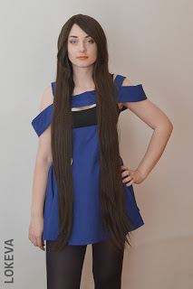 ROLECOS' 100cm long light brown straight fashion wig review
