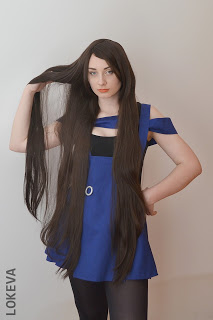 ROLECOS' 100cm long light brown straight fashion wig review