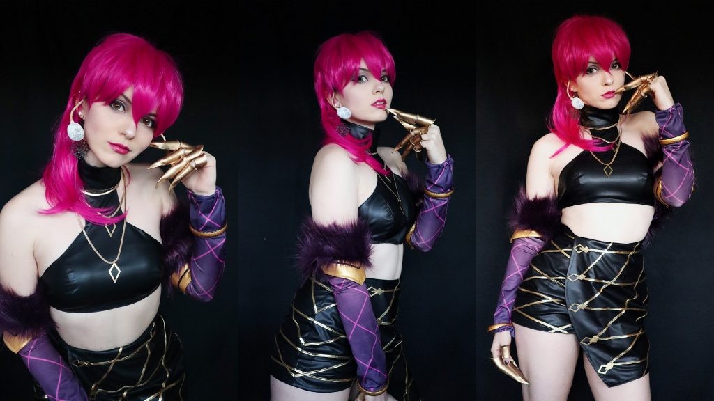 Parrucca Cosplay LOL League of Legends KDA Evelynn Agonys Embrace Purple Long Hair Anime Comic-Con Christmas Carnival Halloween Party Fashion Parrucche per uomini e donne