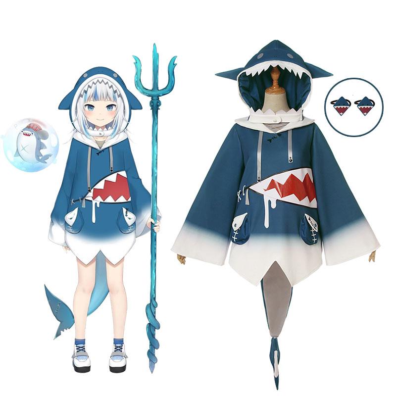 Hololive English Vtuber Gawr Gura Cosplay Costume With Tail